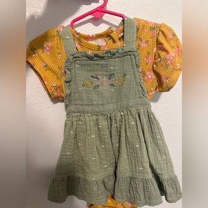 Vintage floral dress w/ matching onesie